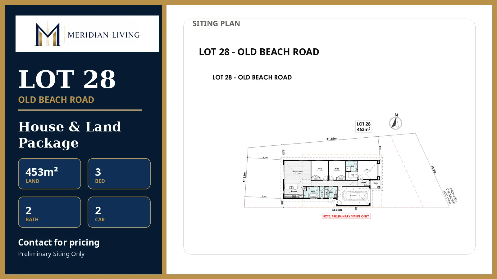 Lot 28 Old Beach Road — House and Land Package, 453m² with 3 bedrooms