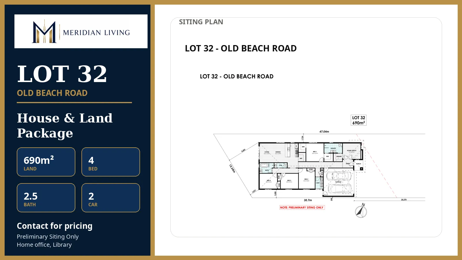 Lot 32 Old Beach Road — House and Land Package, 451m² with 3 bedrooms