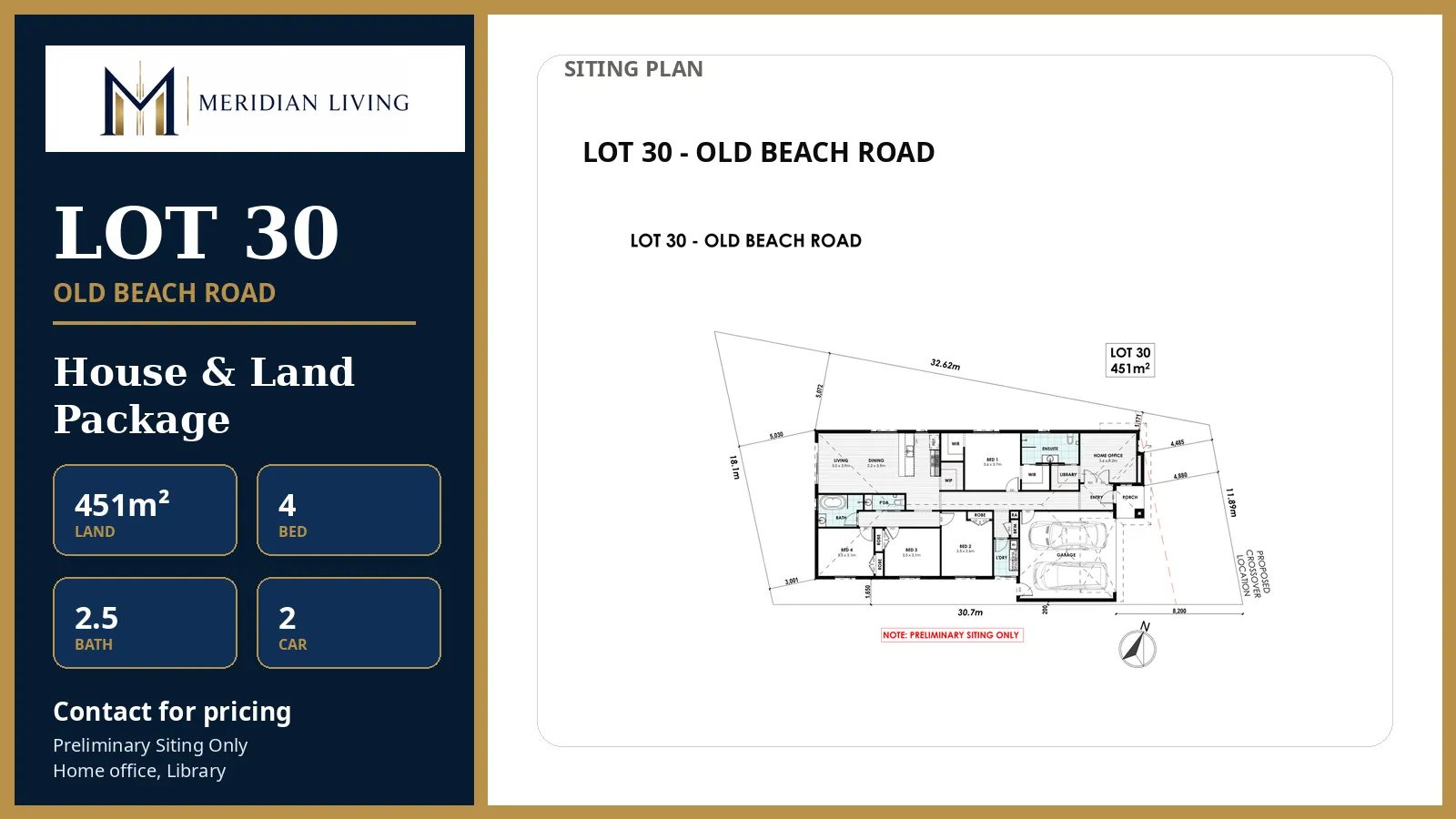 Lot 30 Old Beach Road — House and Land Package, 451m² with 4 bedrooms